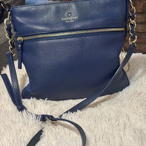 Kate Spade Navy Crossbody Bag with Gold Accents